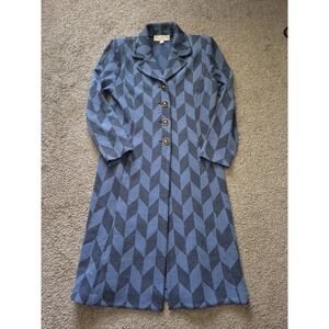 St. John Collection By Marie Gray - Wool Blue Long Coat - Size: 8